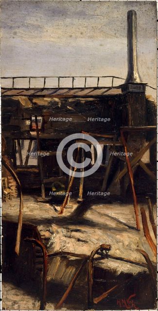 Roofs of the Opera-Comique, after the fire of May 15, 1887, place Boieldieu, 2nd arrondiss..., 1887. Creator: Henri-Martin Vos.