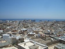 Rooftop view and Mediterranean, Sousse, Tunisia, 2009. Creator: Amanda Waite