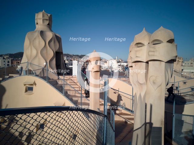 Rooftop of La Pedrera, Barcelona, Spain, 2020. Creator: Ethel Davies.