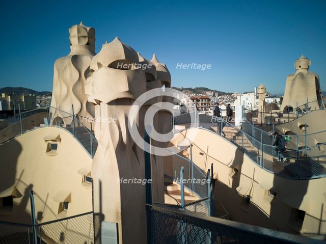 Rooftop of La Pedrera, Barcelona, Spain, 2020. Creator: Ethel Davies.
