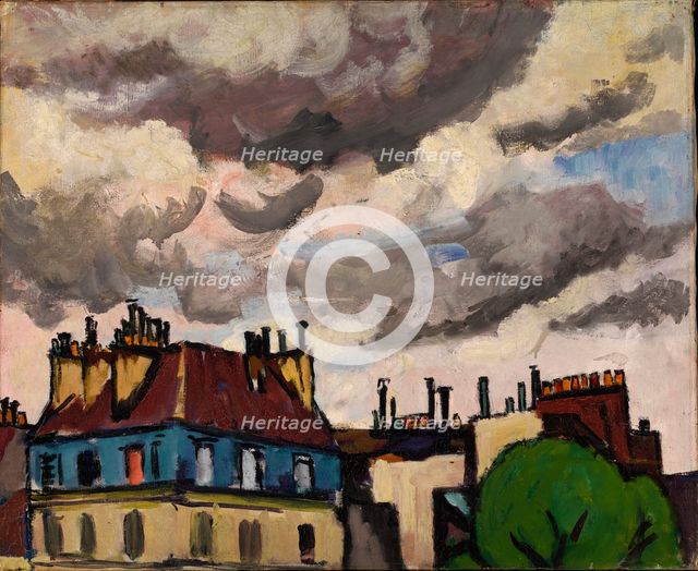 Rooftops and Clouds, Paris, 1910-1912. Creator: Henry Lyman Saÿen.