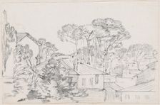 Rooftops and Umbrella Pines, 1744/1750. Creator: Joseph-Marie Vien the Elder