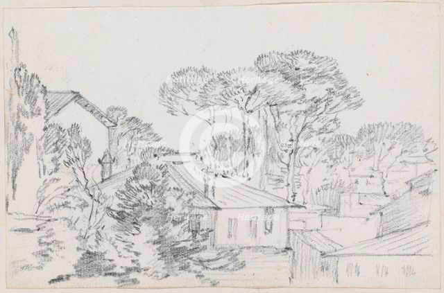 Rooftops and Umbrella Pines, 1744/1750. Creator: Joseph-Marie Vien the Elder.