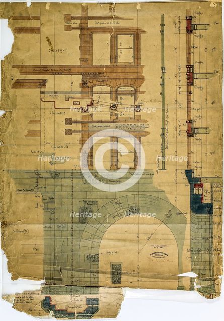 Rookery Building, Chicago, Illinois, Elevation and Section, 1885-1887. Creator: Burnham and Root.