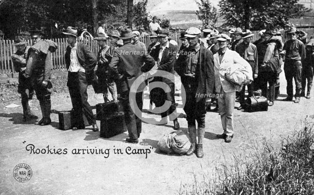 Rookies arriving in camp, Fort Sheridan, Illinois, USA, 1920. Artist: Unknown