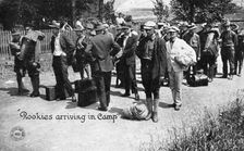 Rookies arriving in camp, Fort Sheridan, Illinois, USA, 1920