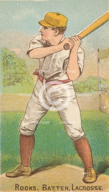 Rooks, Batter, Lacrosse, from the Gold Coin series (N284) for Gold Coin Chewing Tobacco, 1887. Creator: D Buchner & Co.