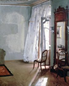 Room with Balcony 1845. Artist: Adolph Menzel