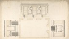 Room Design Showing Plan and Three Wall Elevations, ca. 1740-60. Creator: Anon