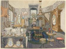 Room House Bed-Living Room, 1935/1942. Creator: Perkins Harnly