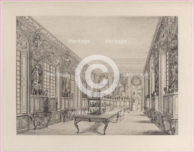 Room in the Louvre Containing Gems and Jewels, ca. 1860. Creator: Jules-Ferdinand Jacquemart.
