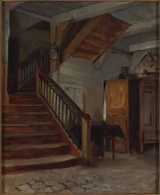 Room Interior with Winding Staircase, late 19th-early 20th century. Creator: Francis Davis Millet