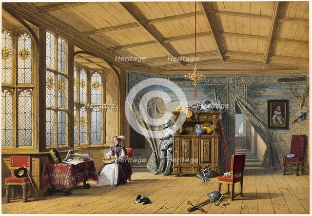Room Leading to the Chapel, Knowle, Kent, 1869. Creator: Joseph Nash.