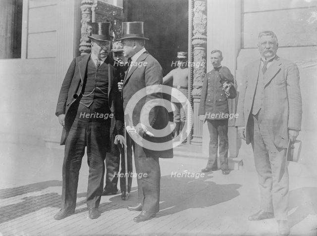 Roosevelt & Minister Morgan, Rio Janeiro, 1913. Creator: Bain News Service.