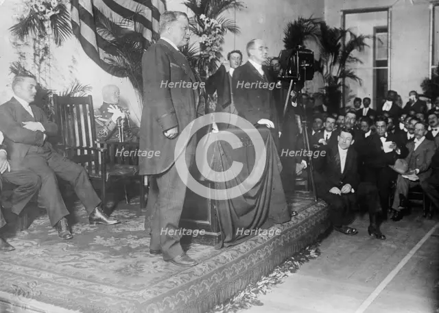 Roosevelt at Y.M.C.A. Rio Janeiro, 1913. Creator: Bain News Service.