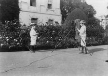 Roosevelt children - Archie photographing Quentin, 1902. Creator: Frances Benjamin Johnston