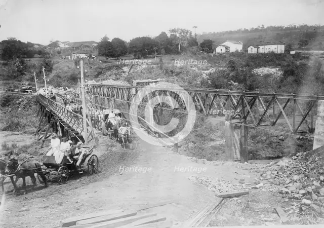 Roosevelt crossing Paranapanema River, Minas, Brazil, 1913. Creator: Bain News Service.
