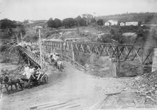 Roosevelt crossing Paranapanema River, Minas, Brazil, 1913. Creator: Bain News Service