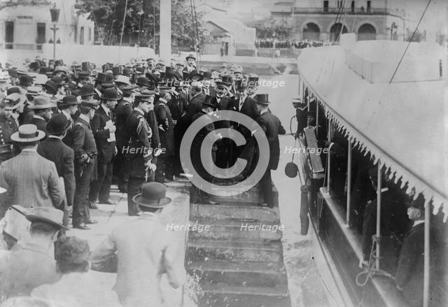 Roosevelt debarking, Rio Janeiro, 1913. Creator: Bain News Service.