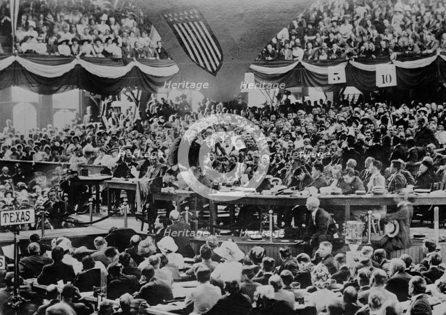 Roosevelt speaking in convention hall, Chicago, 1912. Creator: Bain News Service.