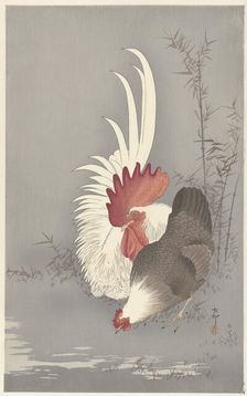 Rooster and chicken. Creator: Ohara, Koson (1877-1945)