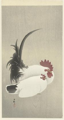Rooster and hen, 1920-1930. Creator: Ohara, Koson (1877-1945)