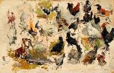 Roosters Study , 1869. Creator: Fortuny Marsal, Mariano (1838-1874)