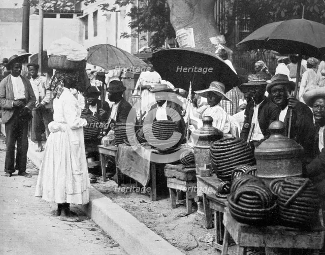 Rope tobacco sellers, Jamaica, c1905.Artist: Adolphe Duperly & Son