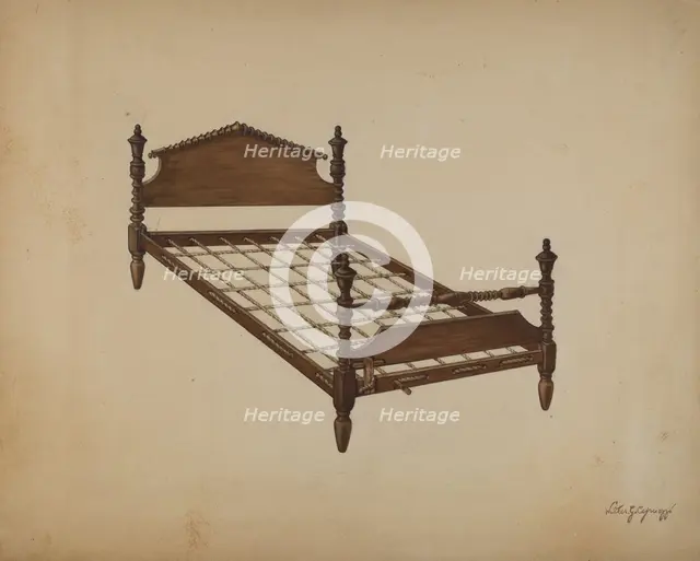 Rope Bed, c. 1939. Creator: Walter G. Capuozzo.