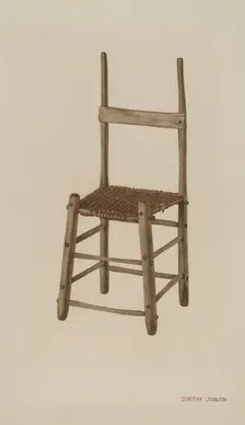 Rope Bottom Chair, 1941. Creator: Dorothy Johnson