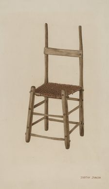 Rope Bottom Chair, 1941. Creator: Dorothy Johnson