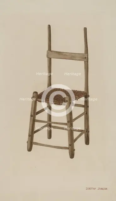 Rope Bottom Chair, 1941. Creator: Dorothy Johnson.