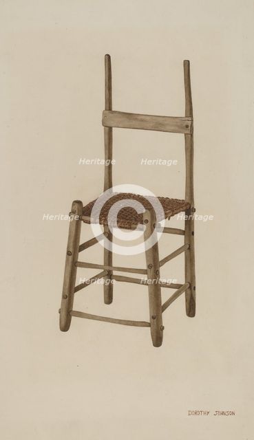 Rope Bottom Chair, 1941. Creator: Dorothy Johnson.