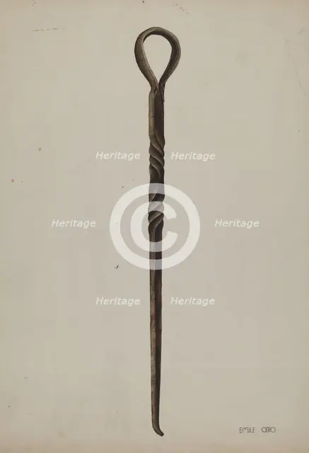 Rope Making Tool, c. 1938. Creator: Emile Cero.