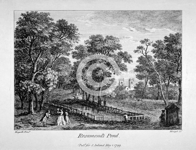 Rosamond's Pond, St James's Park, Westminster, London, 1799. Artist: M Merigot