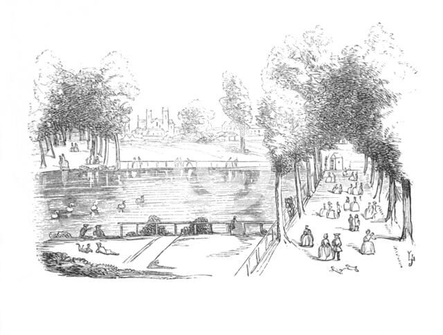 'Rosamond's Pond in 1740', c1870. Artist: Unknown.