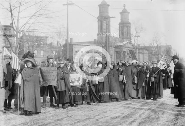 Rosalie Jones, Ida Craft - suffrage hikers, 1913. Creator: Bain News Service.