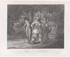Rosalind, Celia & Touchstone (Shakespeare, As You Like It, Act 2, Scene 2), June 1, 1792. Creator: John Chapman