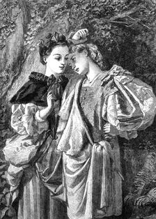 "Rosalind and Celia" ("As You Like It", by Miss Edwards in the Exhibition of the Society..., 1862. Creator: W Thomas