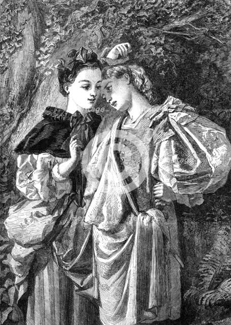 "Rosalind and Celia" ("As You Like It", by Miss Edwards in the Exhibition of the Society..., 1862. Creator: W Thomas.
