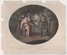 Rosalind, Oliver and Celia (Shakespeare, As You Like It, Act 4, Scene 6), 1791., 1791. Creator: Peltro William Tomkins