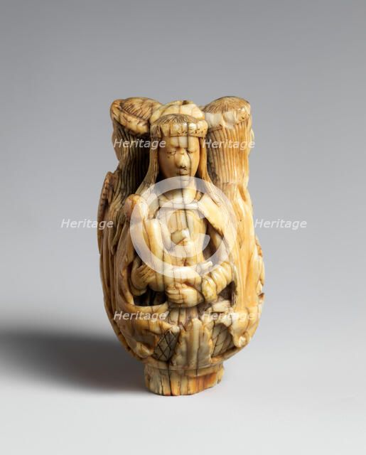 Rosary Terminal Bead with the Virgin and Child, Saint Barbara, and Saint..., French (?), 15th centur Creator: Unknown.