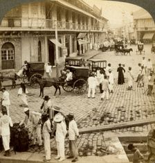 Rosario Road and Binondo Church, Manila, Philippines.Artist: Underwood & Underwood