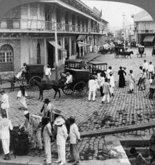 Rosario Street and Binondo Church as seen from Pasig River, Manila, Philippines, 1899.Artist: Underwood & Underwood
