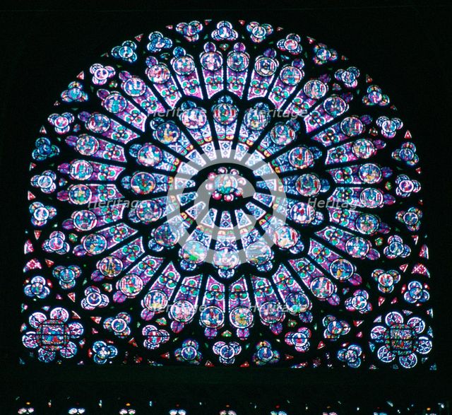 Rose window in Notre Dame, 14th century. Artist: Unknown
