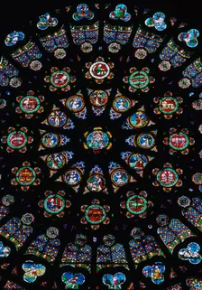 Rose window in the south transeit of St Denis, 12th century