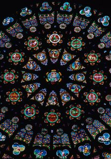 Rose window in the south transeit of St Denis, 12th century