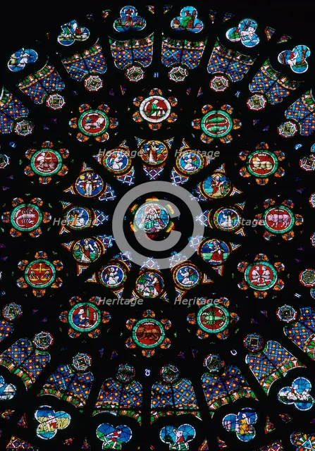 Rose window in the south transeit of St Denis, 12th century. Artist: Unknown