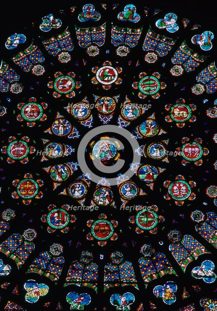 Rose window in the south transeit of St Denis, 12th century. Artist: Unknown
