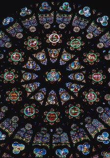 Rose window in the south transeit of St Denis, 12th century